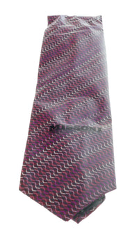 Missoni U5067 Pink/Purple Sharkskin 100% Silk Tie
