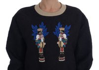 Dolce & Gabbana Black Fairy Tale Brocade Zipper Women's Sweater