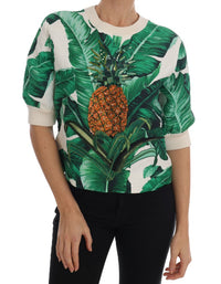 Dolce & Gabbana Pineapple Banana Sequins Crewneck Women's Sweater