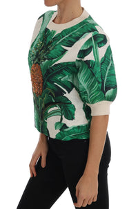 Dolce & Gabbana Pineapple Banana Sequins Crewneck Women's Sweater