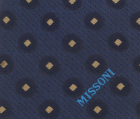 Missoni U5027 Navy Polka Dot 100% Silk Tie