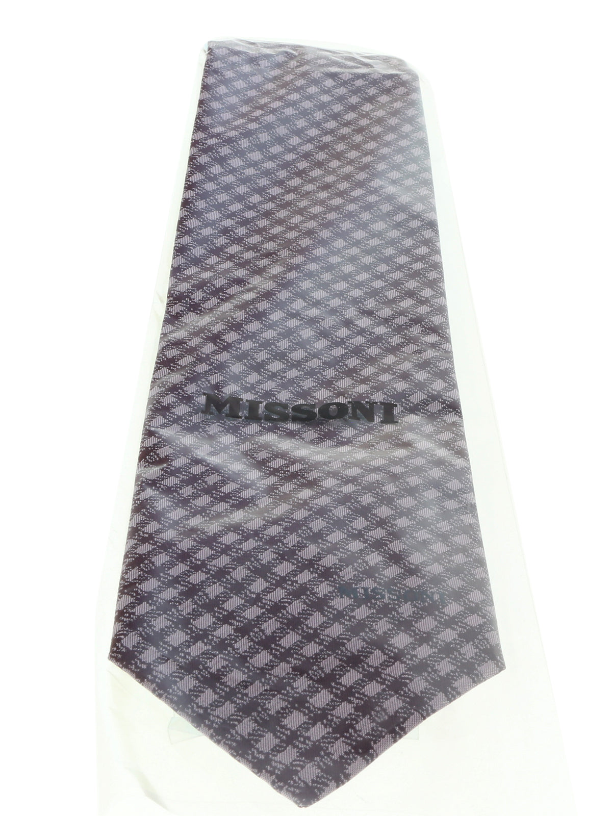 Missoni U5566 Lavender/Violet Gingham 100% Silk Tie