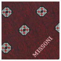 Missoni U5576 Red/Silver Geometric 100% Silk Tie
