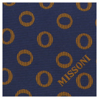 Missoni U5637 Navy/Gold Geometric 100% Silk Tie