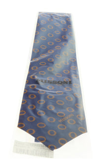 Missoni U5637 Navy/Gold Geometric 100% Silk Tie
