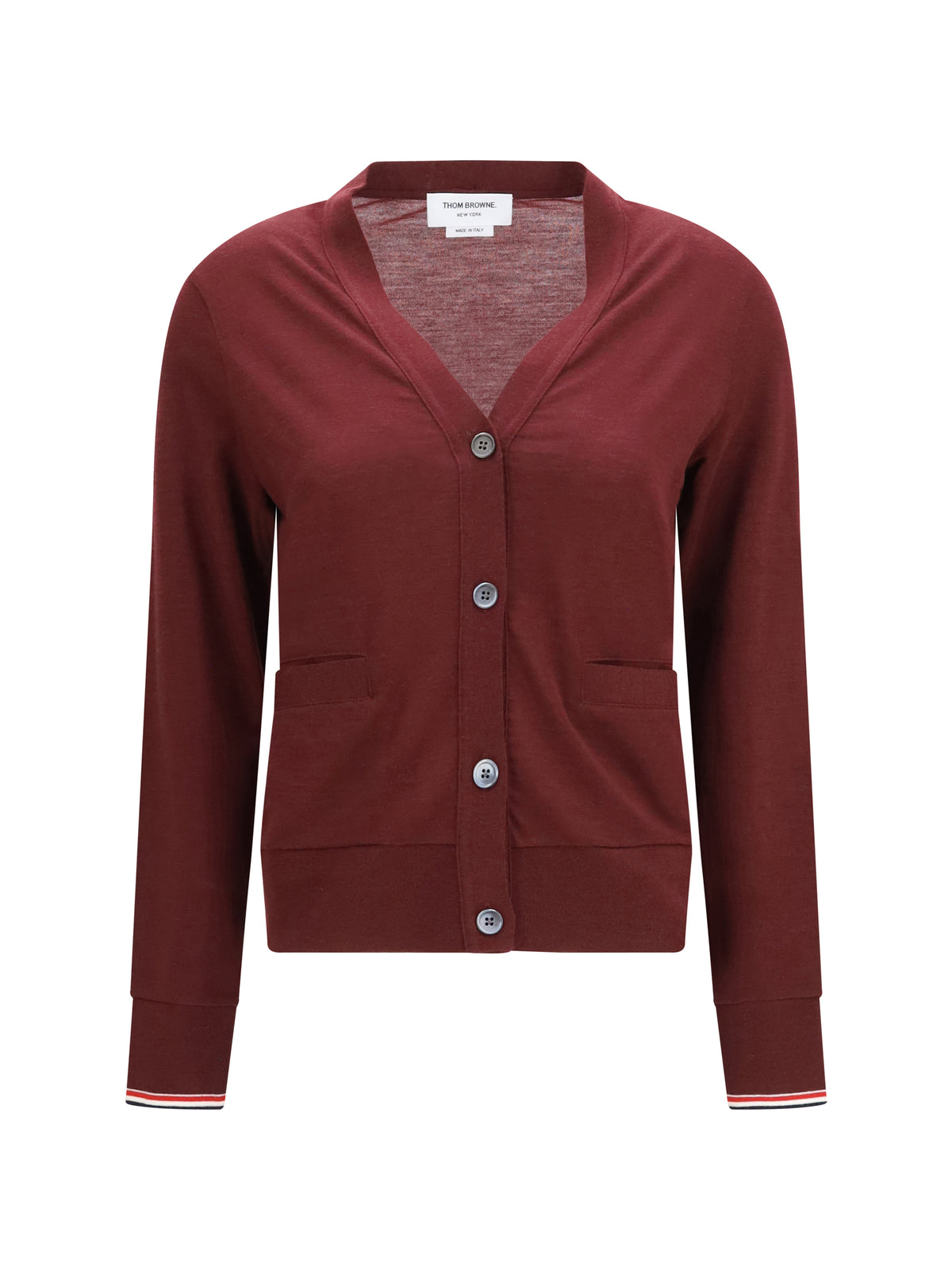 Thom Browne Women V-Neck Merino Wool Cardigan