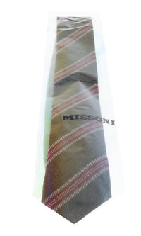 Missoni U5144 Gray/Fuschia Awning 100% Silk Tie