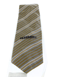 Missoni U4530 Gold/Silver Regimental 100% Silk Tie