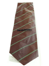 Missoni U4545 Red/Gray Repp 100% Silk Tie