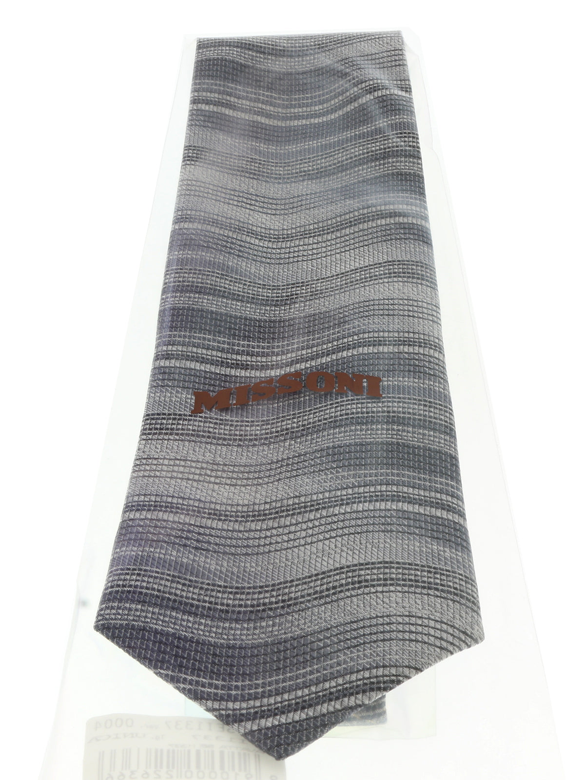 Missoni U1337 Silver/Gray Pencil 100% Silk Tie