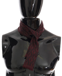 Luxurious Dolce & Gabbana men's silk scarf in bordeaux, featuring a bold crown chili print for a stylish, elegant look.