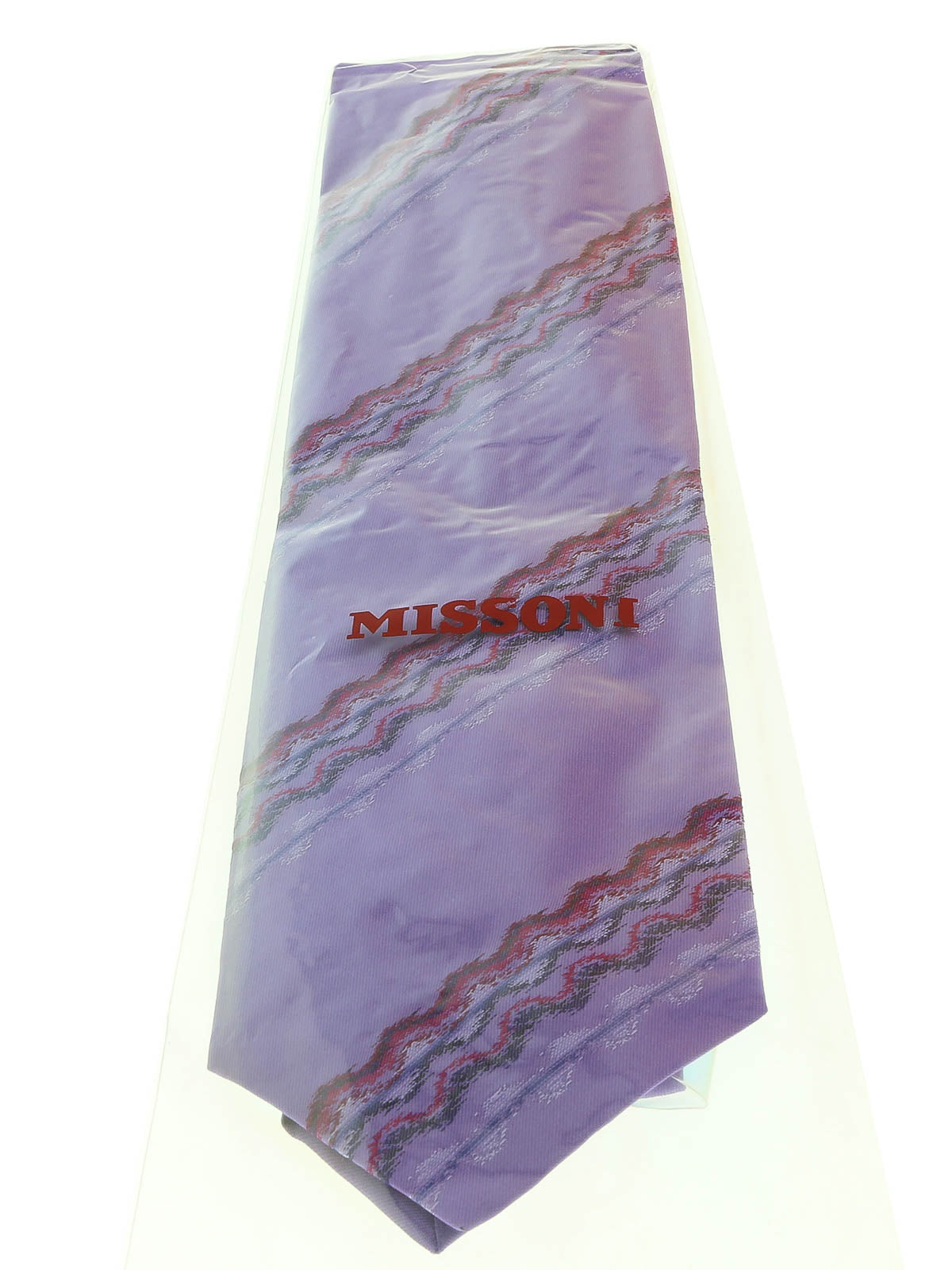 Missoni U3829 Violet Sharkskin 100% Silk Ties