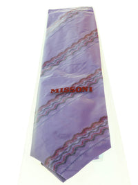 Missoni U3829 Violet Sharkskin 100% Silk Ties