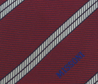 Missoni U4969 Red/Gold Regimental 100% Silk Tie