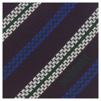 Missoni U5691 Regimental Plum/Electric Blue 100% Silk Tie