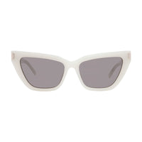 MCM Sunglasses Cat Eye Full Rim, Shiny White Frame and Grey Lens MW001021A