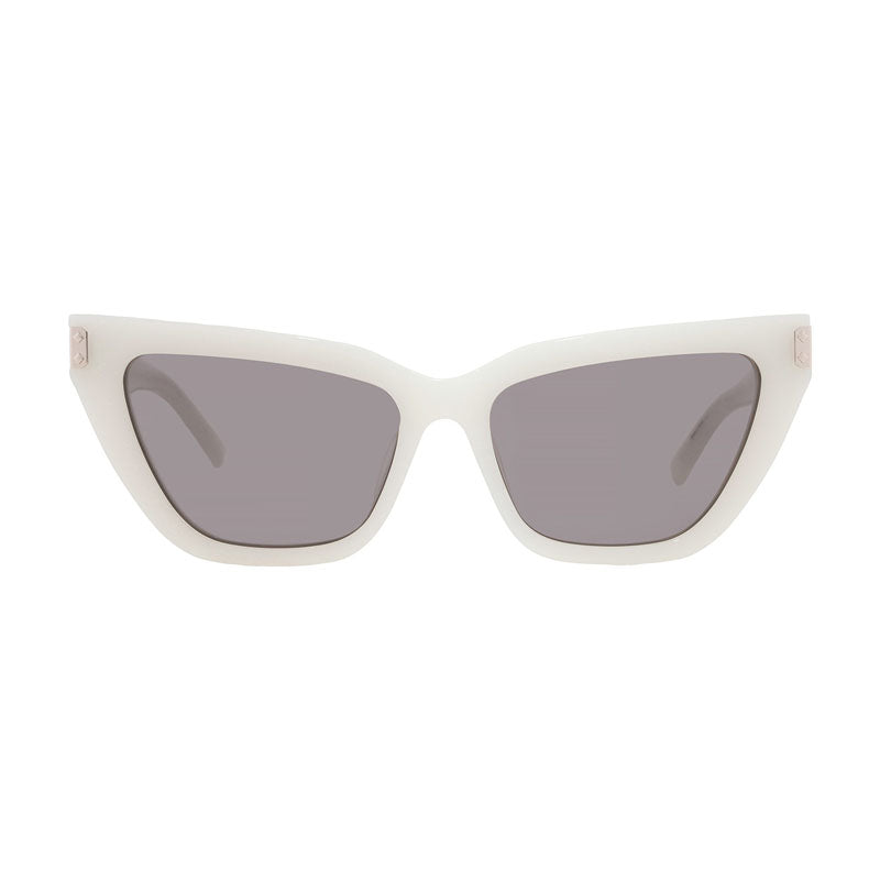 MCM Sunglasses Cat Eye Full Rim, Shiny White Frame and Grey Lens MW001021A