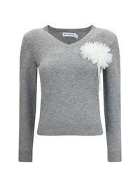 SELF-PORTRAIT Self-Portrait Women Wool And Cashmere Blend Jumper With Floral Corsage