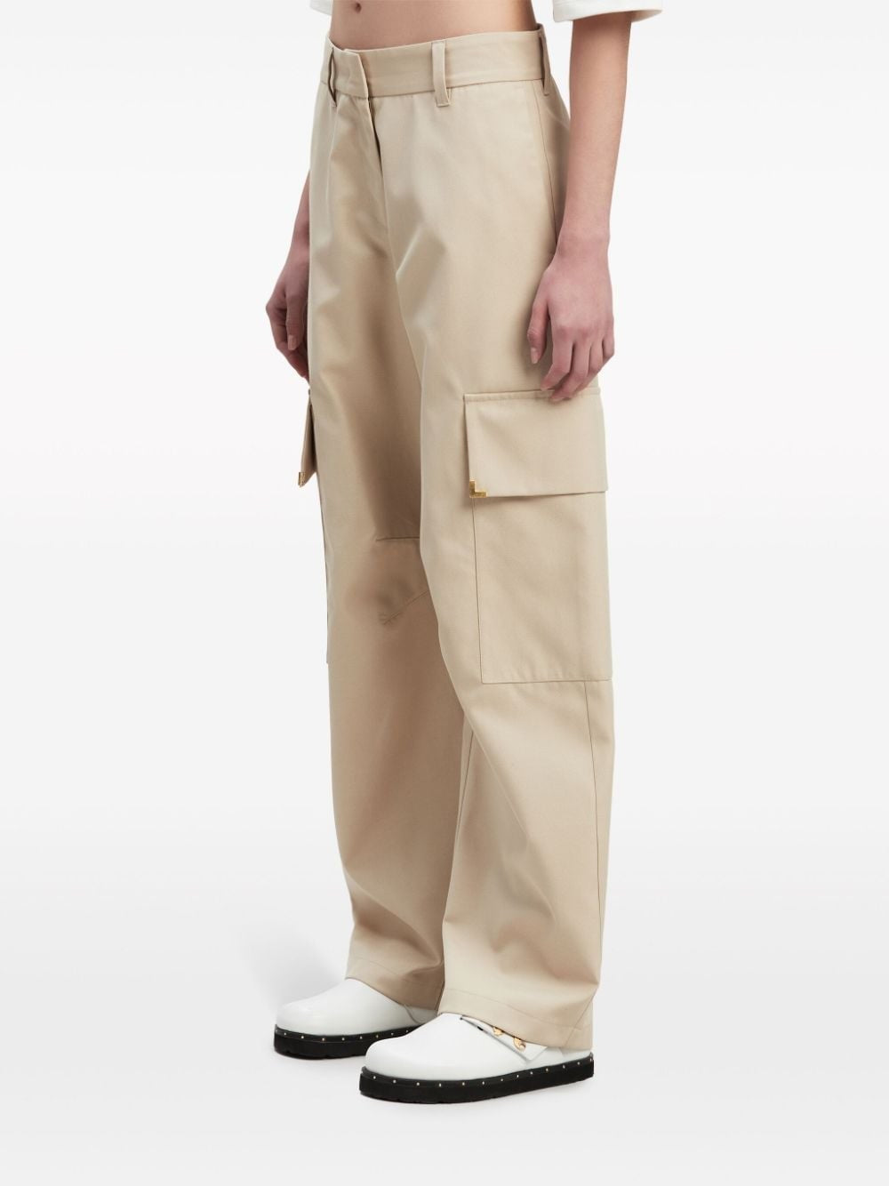 Palm Angels Women Beige Carrot Cargo Pants