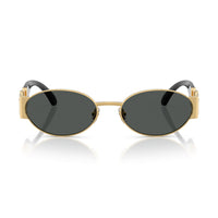 Versace Versace Sunglasses Oval Full Rim, Gold/Black Frame and Dark Grey Lens VE22991002/87