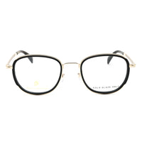 David Beckham Eyeglasses Square Full Rim, Gold/Black Frame and Clear Demo Lens Lens DB7075/G0RHL00