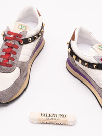 Valentino Garavani Women Stud Up Trainer With Butterfly Embroidery