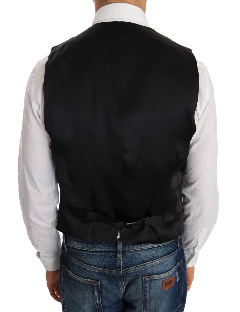 Dolce & Gabbana Black Wool Silk Men's Vest