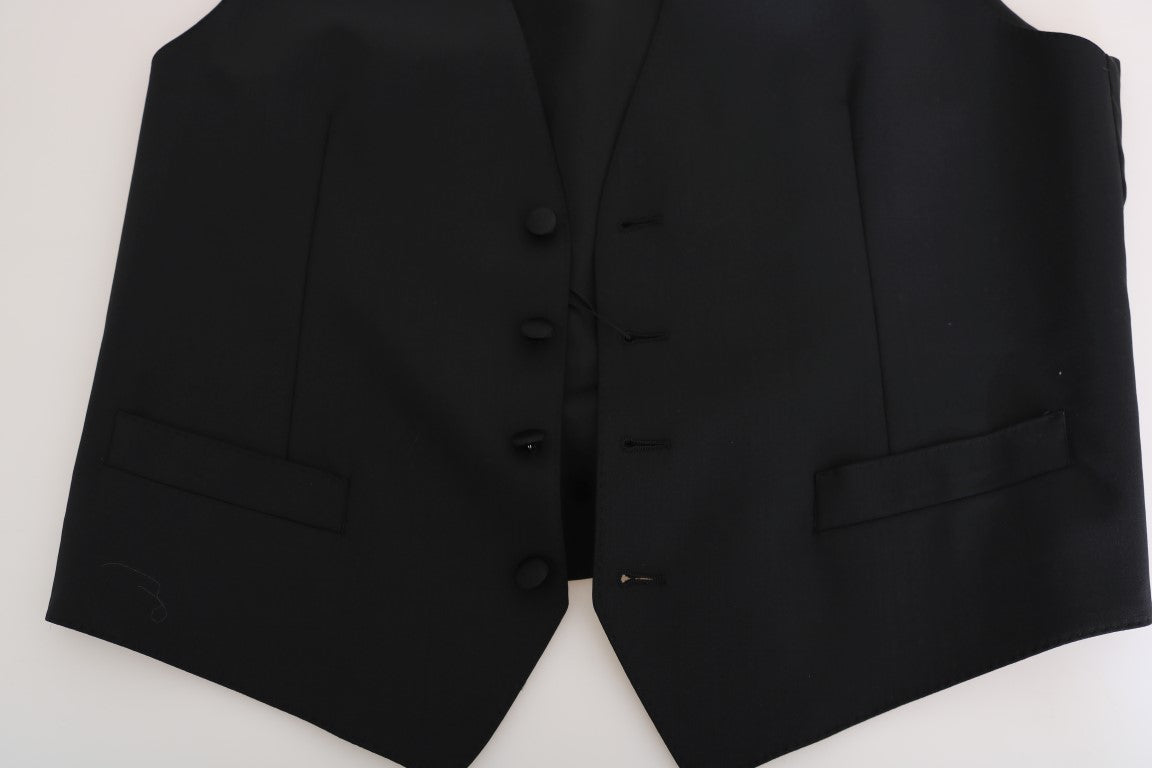 Dolce & Gabbana Black Wool Silk Men's Vest