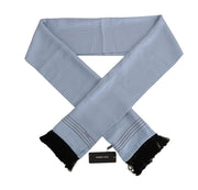 Dolce & Gabbana Blue Silk Polka Dot Men's Scarf