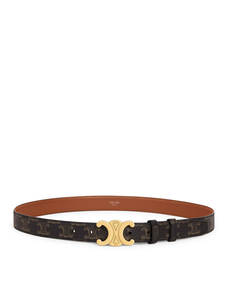 Celine Celine Women Medium Triomphe Belt In Triomphe Leather Canvas