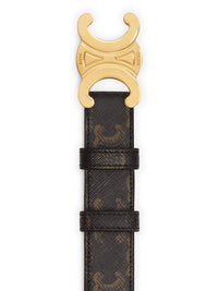 Celine Celine Women Medium Triomphe Belt In Triomphe Leather Canvas