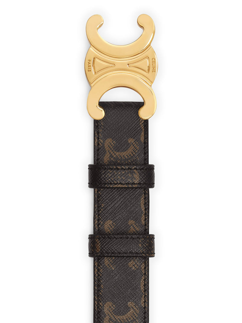 Celine Celine Women Medium Triomphe Belt In Triomphe Leather Canvas