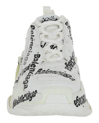 Balenciaga Womens Triple S Logotype Low-Top Sneakers