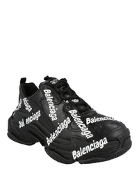 Balenciaga Womens Triple S Logotype Sneakers
