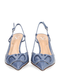 Valentino Garavani Women Vlogo Signature Patent Leather Slingback Pumps