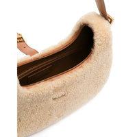 Saint Laurent Women Fermoir Shearling Hobo Bag