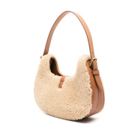 Saint Laurent Women Fermoir Shearling Hobo Bag