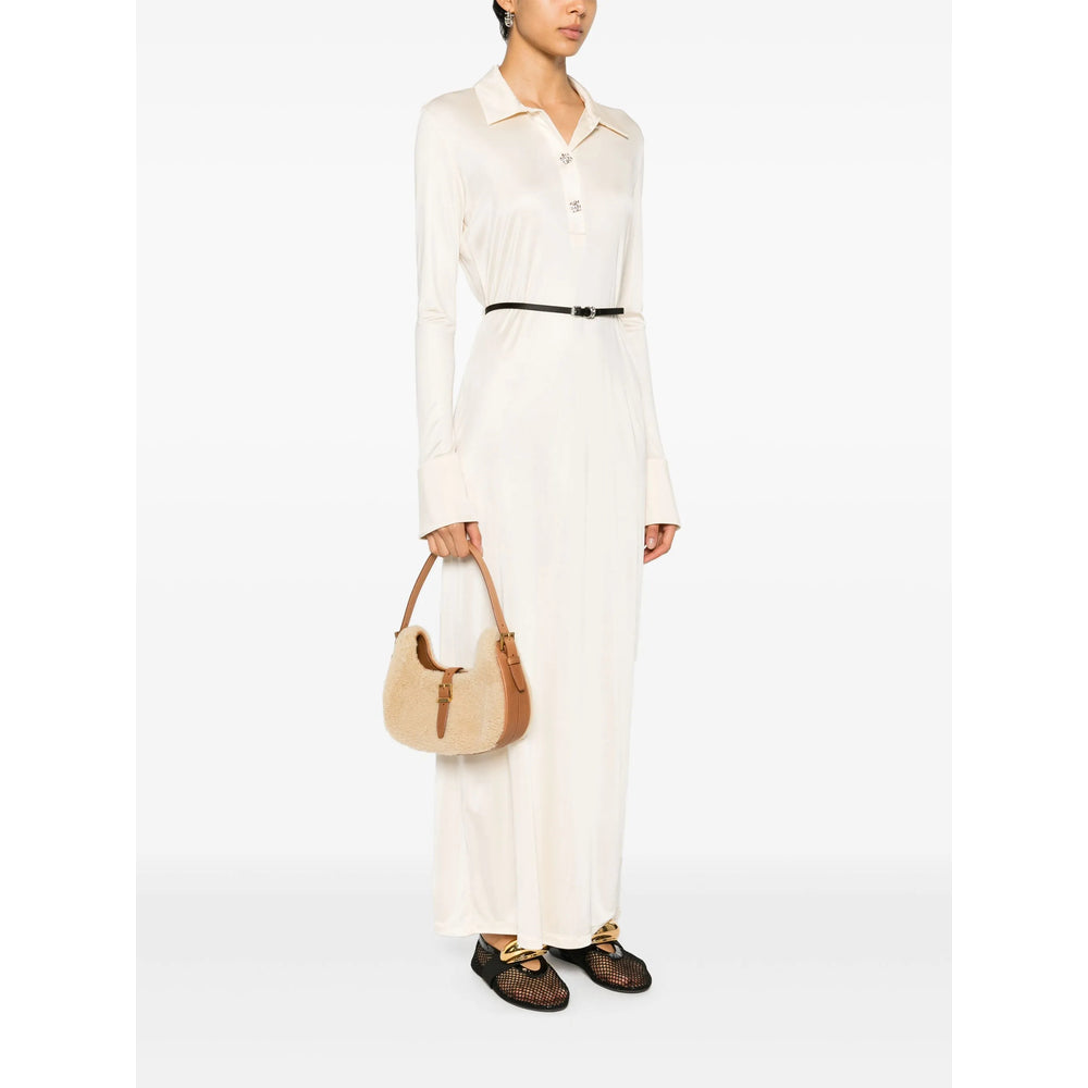 Saint Laurent Women Fermoir Shearling Hobo Bag