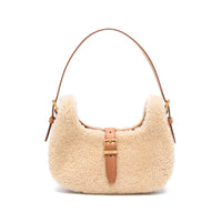 Saint Laurent Women Fermoir Shearling Hobo Bag