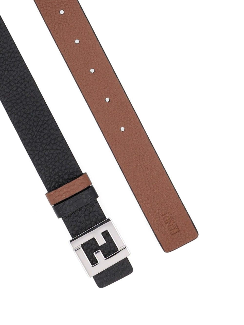 Fendi Fendi Men Reversible Leather Belt With Ff Buckle
