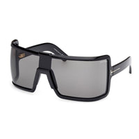 Tom Ford Tom Ford Sunglasses Shield Full Rim, Shiny Black Frame and Brown Orange Lens FT111801E