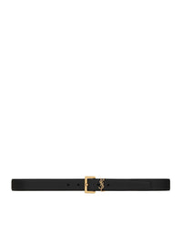 Saint Laurent Saint Laurent Men Cassandre Hammered Leather Belt