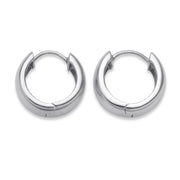 PalmBeach Jewelry Sterling Silver Hoop Huggie Earrings (18.5mm)