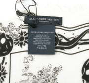 Alexander McQueen Women's Ivory / Black Modal / Wool Scarf Ophelia Skull Print