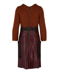 Bottega Veneta Womens Embroidered Leather Sweater Dress