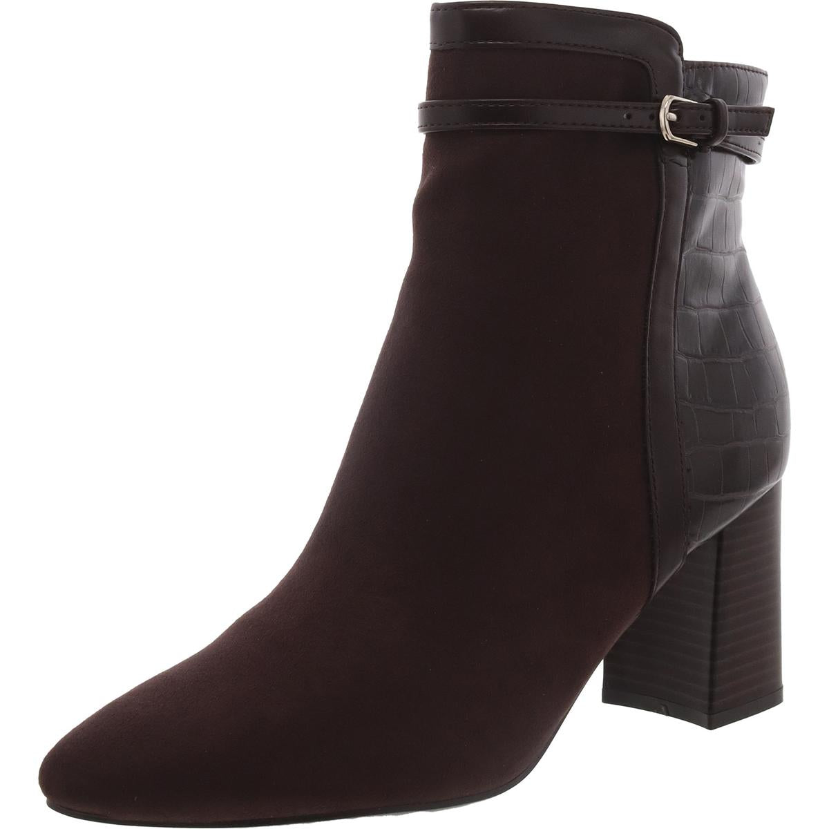 Berry 2 Womens Faux Suede Block Heel Ankle Boots