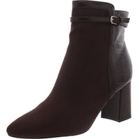 Berry 2 Womens Faux Suede Block Heel Ankle Boots