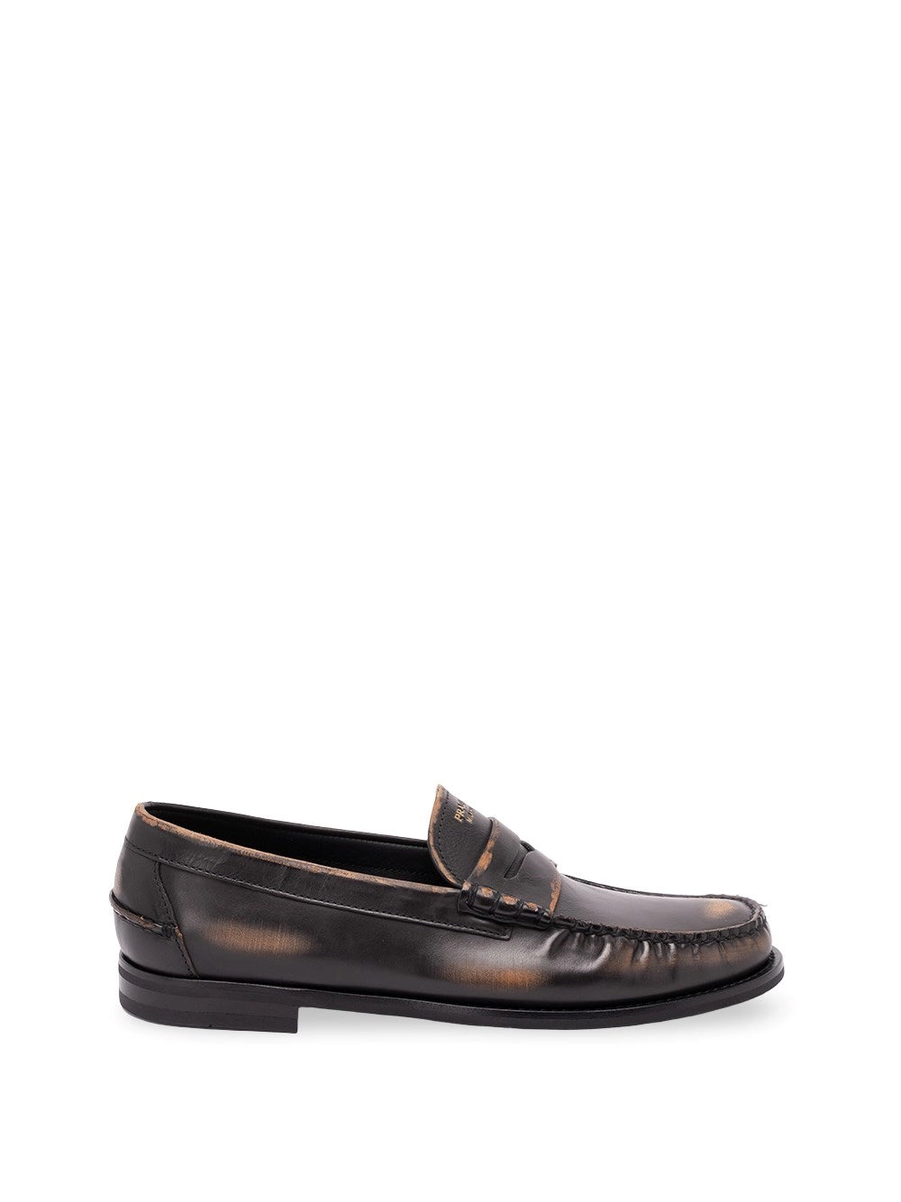 Prada Prada Men Antiqued Leather Loafers