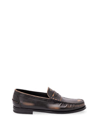Prada Prada Men Antiqued Leather Loafers