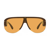 Versace Sunglasses Aviator Semi Rim, Black Frame and Dark Grey Lens VE4391GB1/87